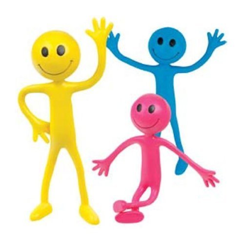 Bendable Smiler - Bendy Smiley Man - In Blue, Pink or Yellow (Random Selection) by Tobar