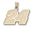 Driver Number 24 Large 9/16" Charm/Pendant -14K/10K, Stainless Steel or Gold Plated
