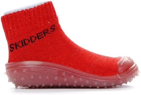 Skidders Shoes XY4121 Toddler Baby Girl Limited Edition Crystal Grip Lurex Ruby Red Sneaker