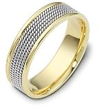 14 Karat 7mm Titanium & Yellow Gold Wedding Band Ring