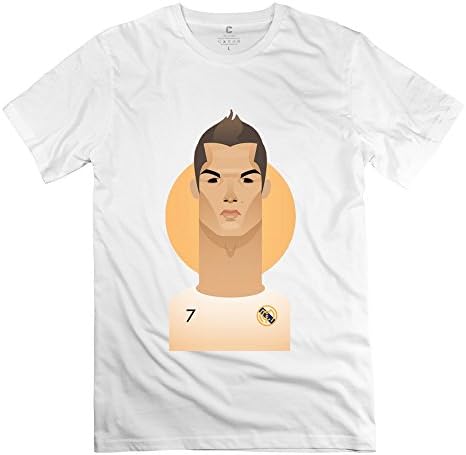 2015 UEFA Real Madrid CR7 Mens Tshirts White Size M