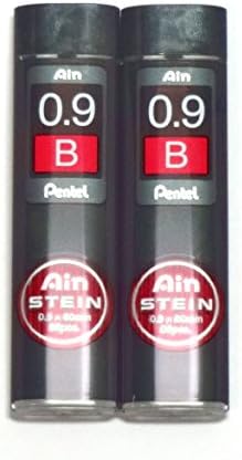 Pentel Ain Pencil Leads 0.9mm B, 36 Leads X 2 Pack/total 72 Leads (Japan Import) [Komainu-Dou Original Package]
