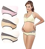 Black Omen（ブラックオーメン）伸縮性あり ビキニ型 クロスタイプ 浅履き ストレッチ マタニティショーツ（妊婦さん用パンツ）裾・ウエスト折り返し（別色3色セット福袋、L）s004/r3/l