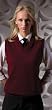 Jersey Stitch V-Neck Vest - Burgundy