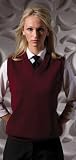 Jersey Stitch V-Neck Vest - Burgundy