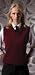 Jersey Stitch V-Neck Vest - Burgundy