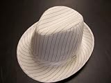 White Pinstriped Fedora Hat
