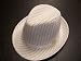 White Gangster Halloween Pinstriped Fedora Hat