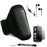 Black Neoprene Adjustable Velcro Sportband / Exercise Workout Armband for M ....