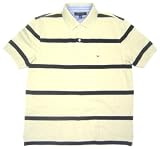 Tommy Hilfiger Men's Polo Shirt in Beige, Navy Blue Stripes (CLASSIC FIT)