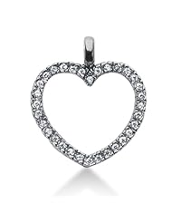 14K Gold 4 Prong set Diamond Heart Pendant (0.80 cttw, F - G Color, SI2 Clarity)