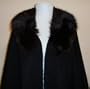 Alpaca Wool Women's Cloak Cape Jet Black, with Real Black Fox Fur + Free Coca Tea Windsor 100ct