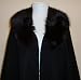 Alpaca Wool Women's Cloak Cape Jet Black, with Real Black Fox Fur + Free Coca Tea Windsor 100ct