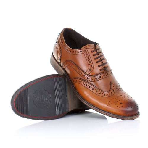 Mens Base London Snug Tan Leather Lace Up Brogues SIZE 9