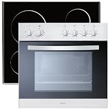 Whirlpool Heko 3300 WS Herdset  / bestehend aus AKP 334/WH/05 Einbauherd Wei&szlig; + AKT 100/IX Glaskeramik-Kochfl&auml;che