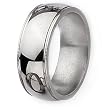 Grooved and Beaded Polished Titanium Ring (8.0 mm) - Sizes 8-12