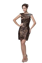 Leopard Print Satin/Taffeta Evening Dress 