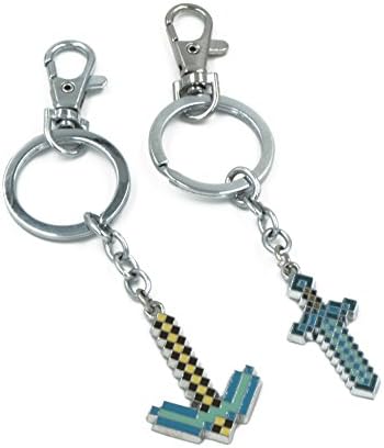 Blackcell Minecraft Keychain (Pickaxe&amp;Sword)
