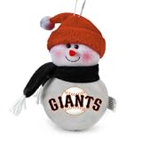 Pack of 3 MLB San Francisco Giants Plush Snowman Christmas Ornaments 6"