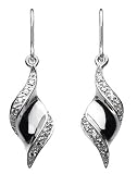 Image of Kit Heath Sterling Silver 50DJCZ Ladies Cubic Zirconia Twist Pave Detail Drop Earrings