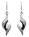 Kit Heath Sterling Silver 50DJCZ Ladies Cubic Zirconia Twist Pave Detail Drop Earrings