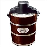 Aroma AIC-224W 4-Quart Wood-Barrel Ice-Cream Maker, Walnut