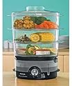 · Tefal VC100715 3 Tier Ultracompact Steamer Black Chrome
