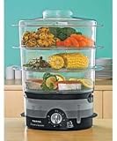 Tefal VC100715 3 Tier Ultracompact Steamer Black Chrome