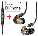 Shure SE535-V Earphones and CBL-M-+K Music Phone Cable with Remote + Mic for iPhone, iPod and iPad