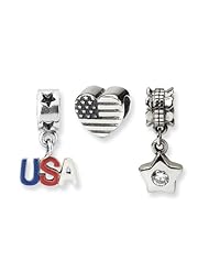 Sterling Silver Reflections American Pride Boxed Bead Set