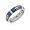 Eve's Addiction Designer Inspired Silver Fleur De Lis Blue Enamel Ring, 5