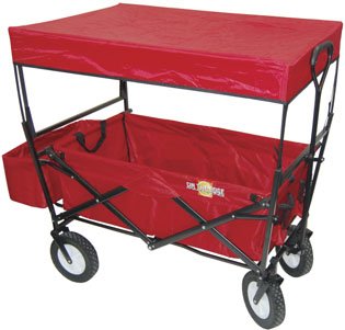 On the Edge 900124 Red Folding Utility Wagon With Handle