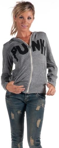 Angry Blossom - Punk'd - Women's Zip Up Hoodie-L-Heather Grey