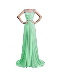 V-neck Chiffon Sheath Fitted Prom Dress  with a Brush/Sweep Train 