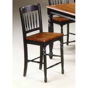 British Isles School House Barstool in Oak and Black