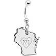 Black State of Wisconsin Belly Ring