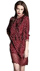 General Print 3/4 Sleeves Round Neck Lace Polyester Prom Dress/Party Dress 