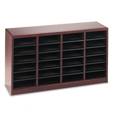 Safco Products E-Z Stor Wood Literature Organizer, 24 Compartments, Mahogany (9311MH) On Sale