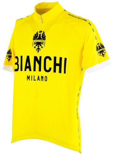 Nalini Bianchi Malliot Jaune Men's Shorts Sleeve Jersey - Yellow, XX Large