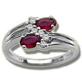 .11 CT TWIN 5x3 LADIES RUBY RING
