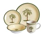 Gibson Palm Bay 16-Piece Handpainted Durastone Dinnerware Set