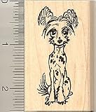 Chinese Crested Dog Rubber Stamp - Wood Mounted
