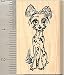 Chinese Crested Dog Rubber Stamp - Wood Mounted