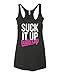 Panoware Women's Workout Racerback Tank | Suck It Up Buttercup, Vintage Black, Large