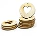 Mylittlewoodshop - Pkg of 25 - Circle Cutout - 1-1/2 inches in diameter with 3/4 heart cutout and 1 2mm hole and 1/8 inch thick unfinished wood(LC-CC-CIR05-26)