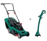BOSCH 1300 W Rotak 34 Electric Lawnmower + free 280 W Art 23 Easytrim Grass Trimmer + 2 YEAR WARRANTY