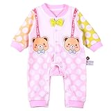 YY-Shop ベビー服 ロンパース 前開き 女の子 新生児 ボディースーツ 男の子 赤ちゃん 出産祝い カバーオール かわいい ベビースーツ 長袖 秋冬 かわいい (3M（0~3ヶ月）, 3熊)