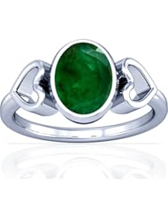 Platinum Oval Cut Emerald Womens Astrological Ring