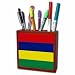 Mauritius Flag Mahogany Wood Pencil Holder