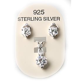 Sterling Silver Earring - Pendant Set with 18" Necklace